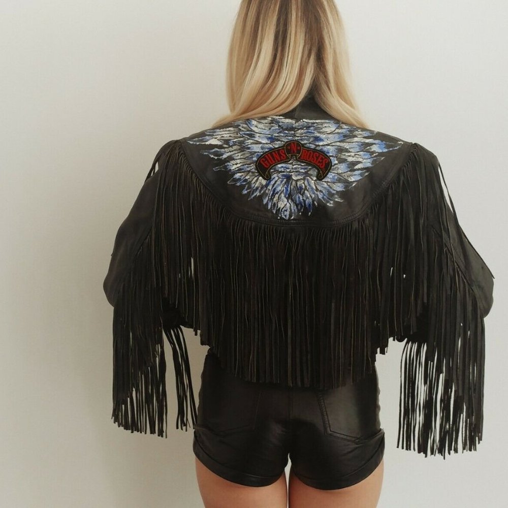 VINTAGE LEATHER HAND PAINTED LEATHER JACKET